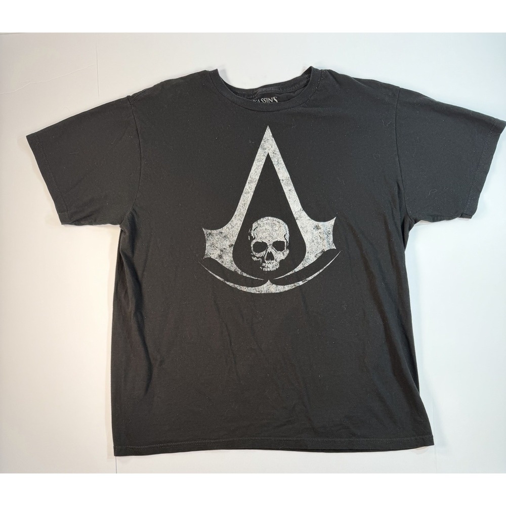 Assassins Creed IV Black Flag Skull Logo T Shirt Black 2XL Ubisoft